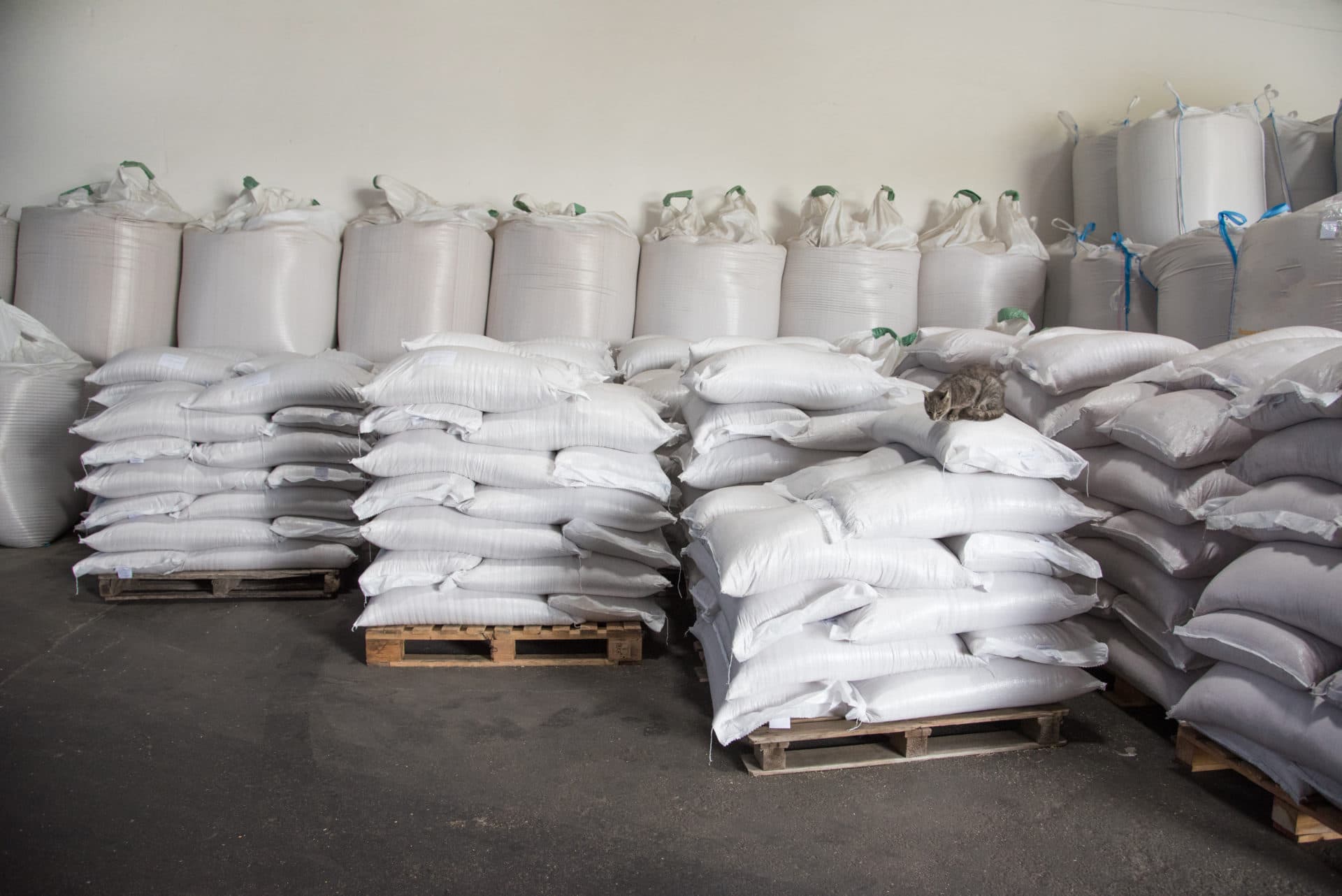 Stacks of Feed Bags